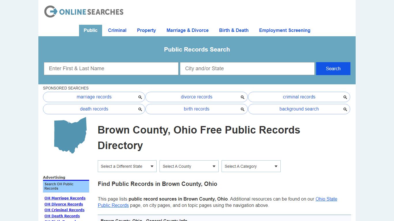 Brown County, Ohio Public Records Directory