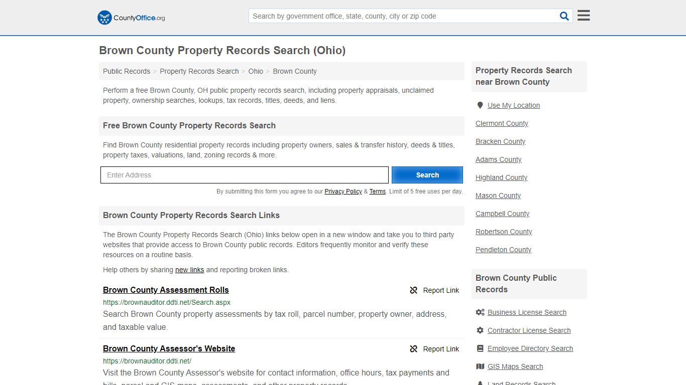 Brown County Property Records Search (Ohio) - County Office